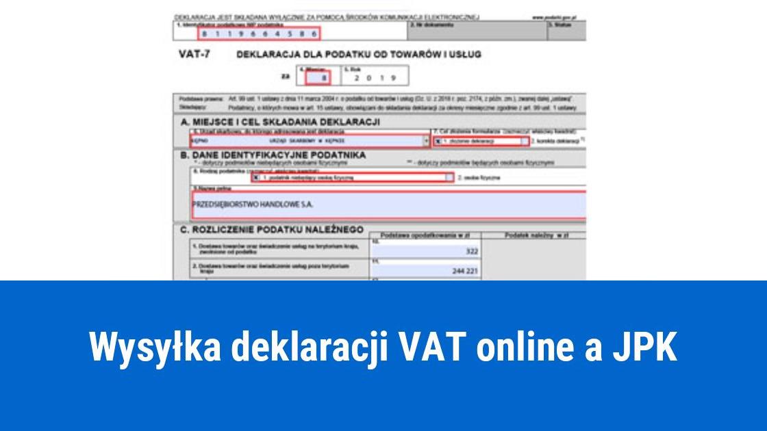 Wysyłka deklaracji VAT online