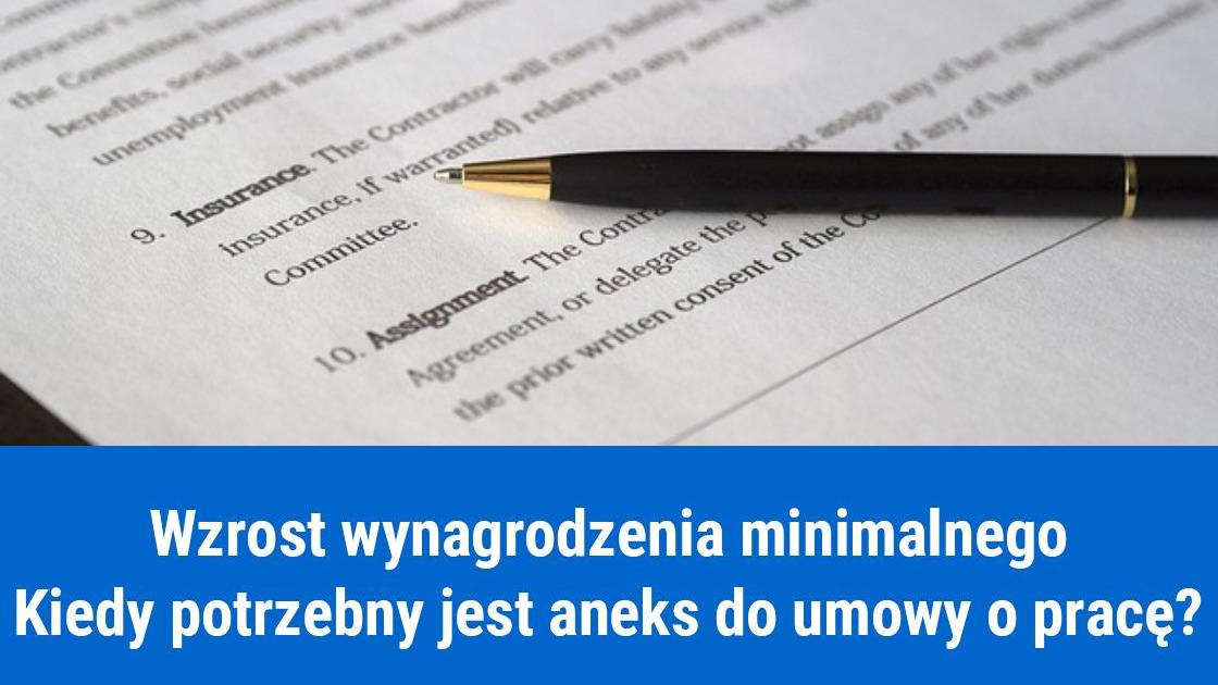 Wzrost płacy minimalnej, czy aneks do umowy o pracę jest konieczny?