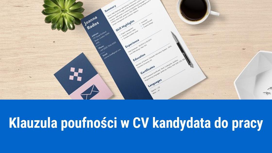 Zgoda RODO w CV podczas zatrudniania pracownika